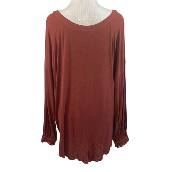 Free People Top Womens Size L Brown Boho Flowy Romantic Whimsical Festival Beach - Picture 3 of 10